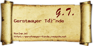Gerstmayer Tünde névjegykártya